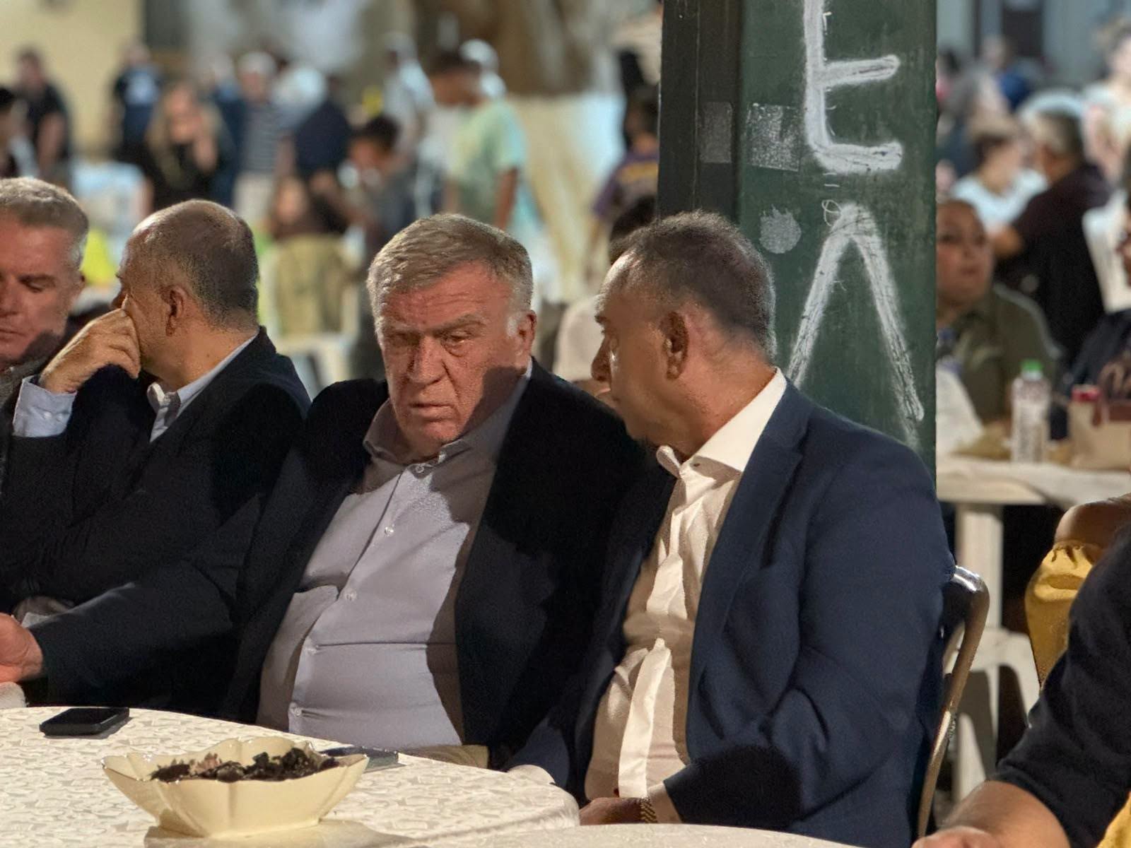 Ο Θανάσης Νασιακόπουλος με τον Χρήστο Κέλλας στην γιορτή φυστικίου στην Νέα Λεύκη Λάρισας
